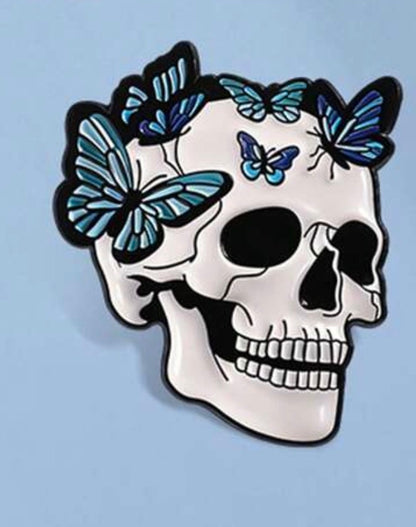 Skull x Butterfly Pin Badge