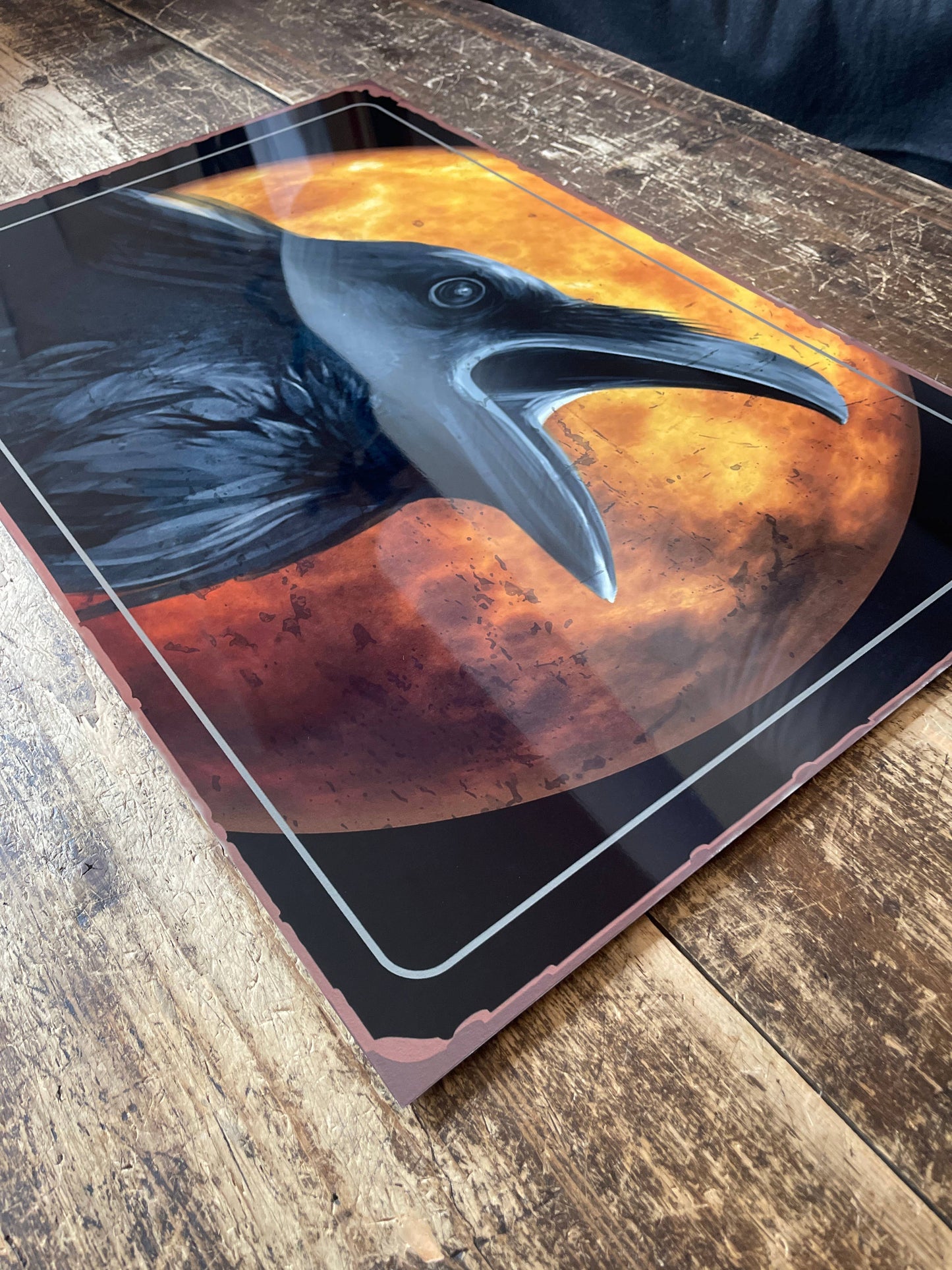 Halloween Raven Moon  - Metal Vintage Wall Sign