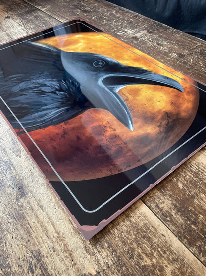 Halloween Raven Moon  - Metal Vintage Wall Sign