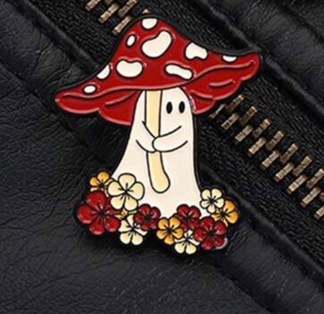 Mushroom Ghost Pin Badge