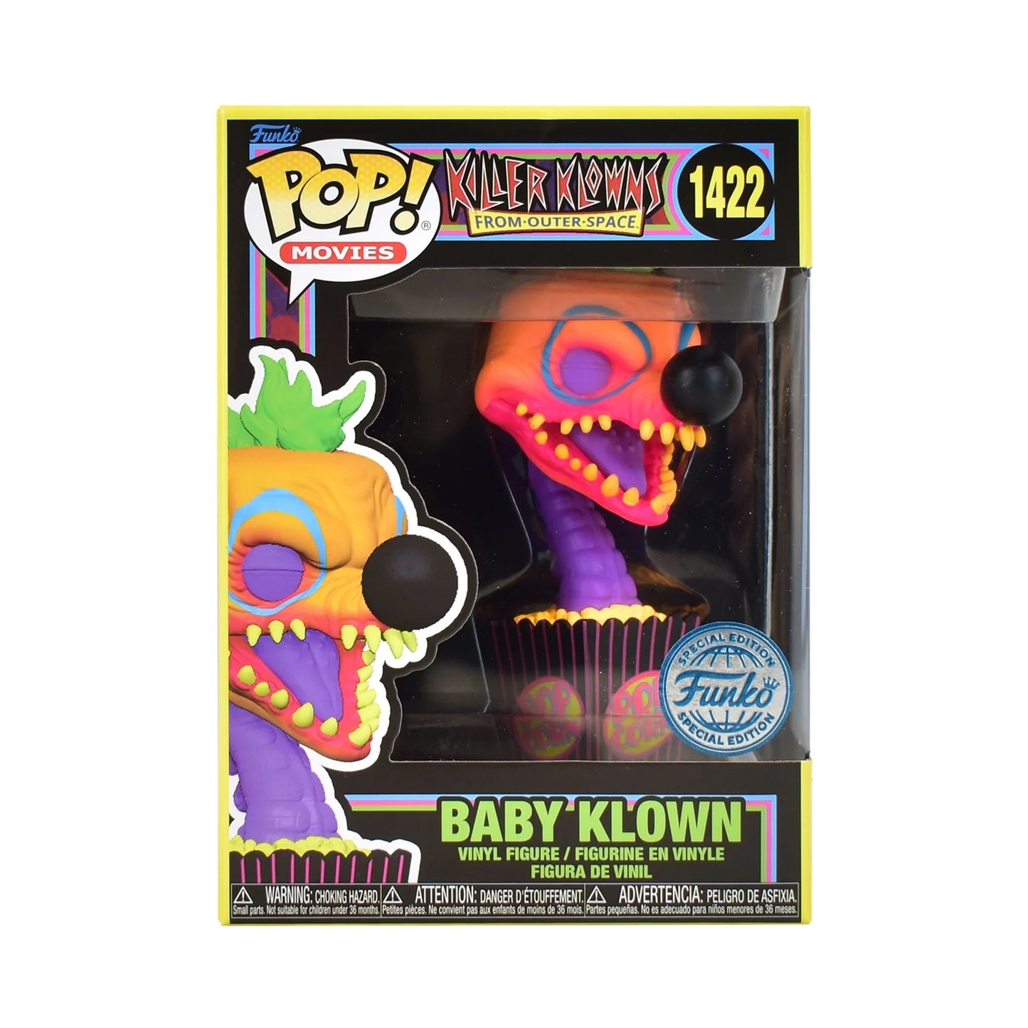 Killer Klowns from Outer Space 1422 Baby Klown Special Edition Blacklight Funko Pop! Vinyl Figure