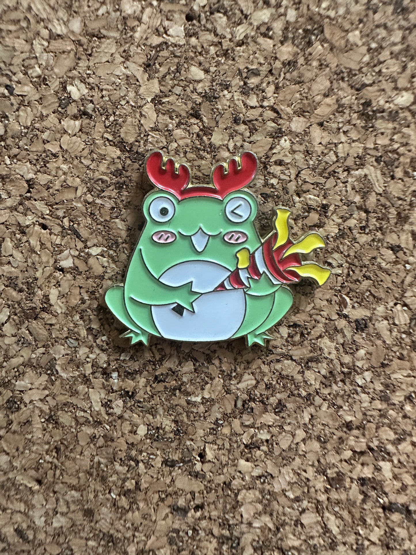 Christmas Frog Pin Badges