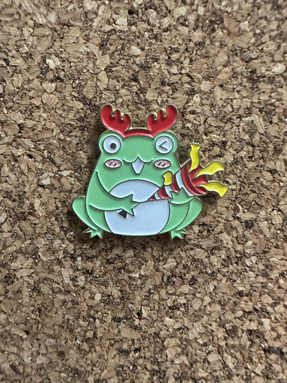 Christmas Frog Pin Badges