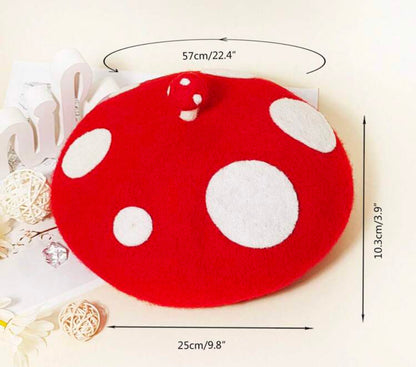 Toadstool Wool Felt Beret