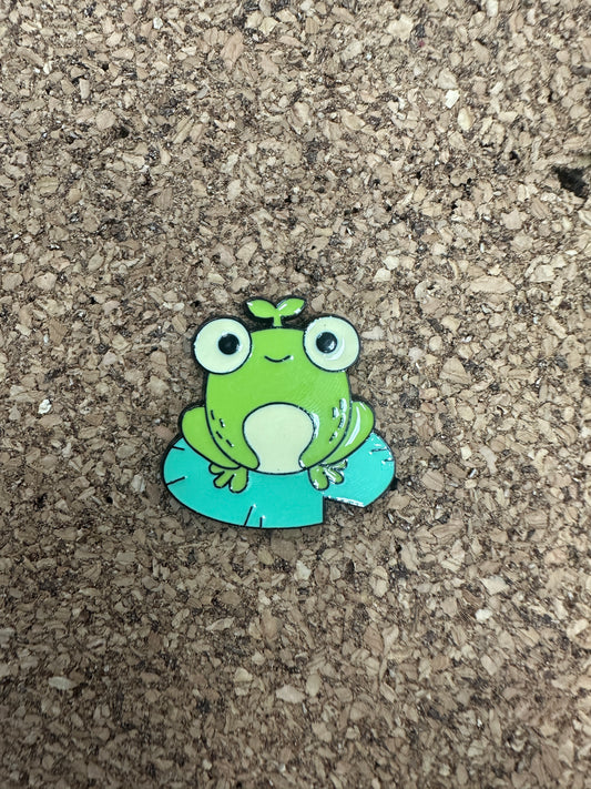 Frog On A Lily Pad Pin Badge