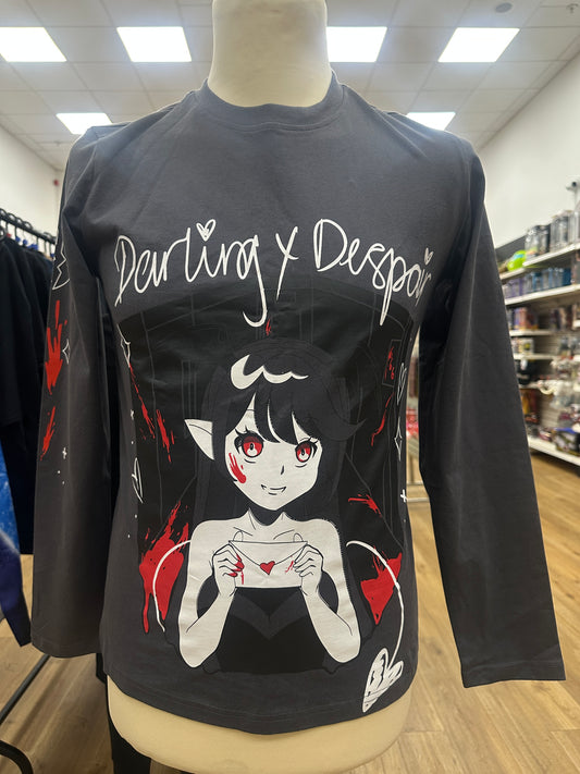 Darling Despair Bloody Girl Black Long Sleeve Shirt