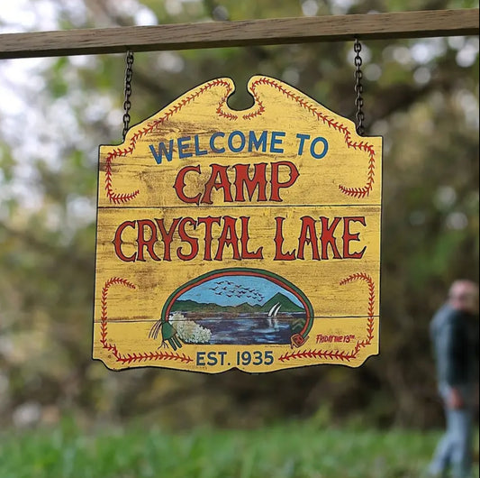 Camp Crystal Lake Wooden Sign