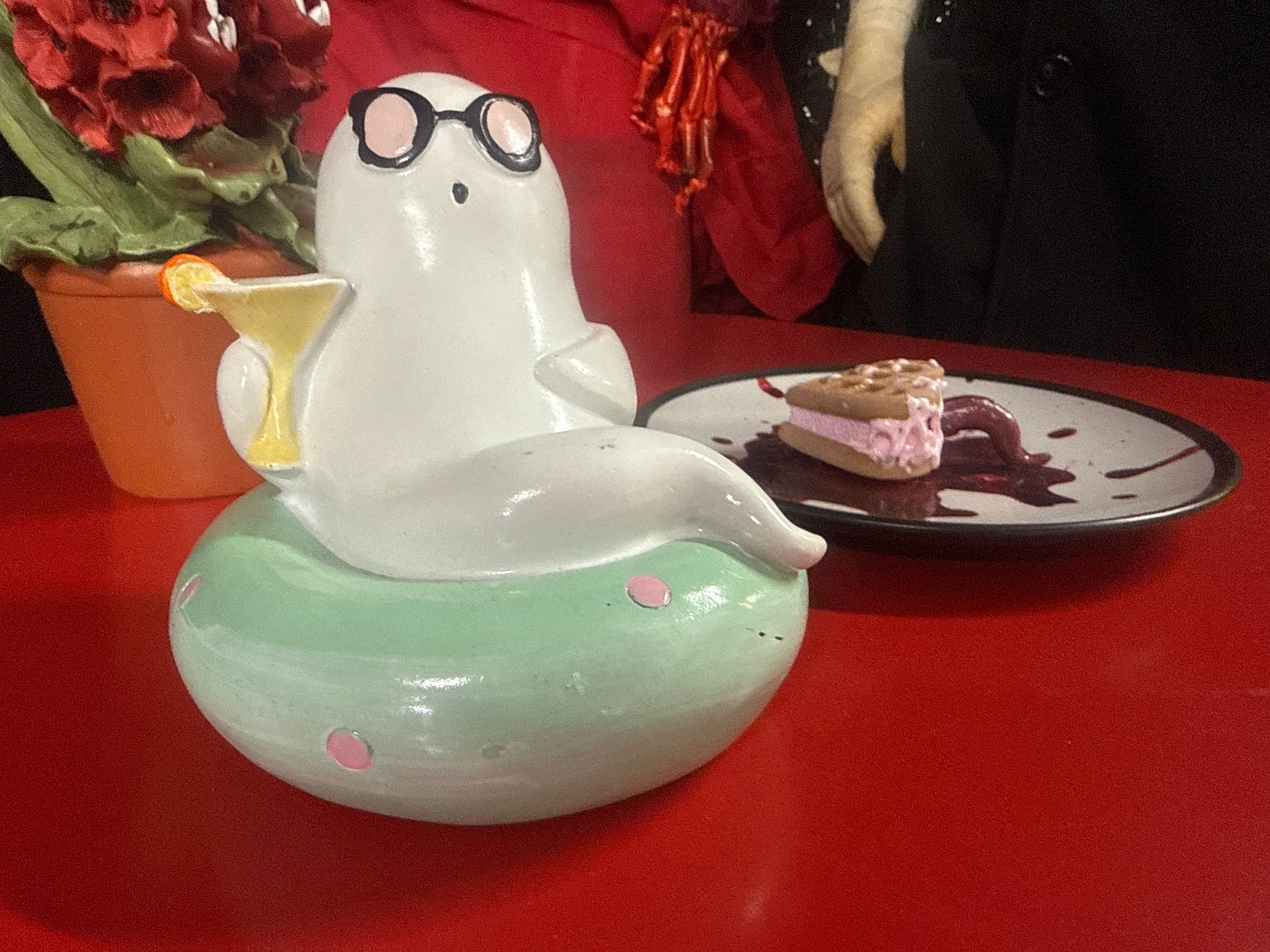 Ghost with Cocktail Ornament