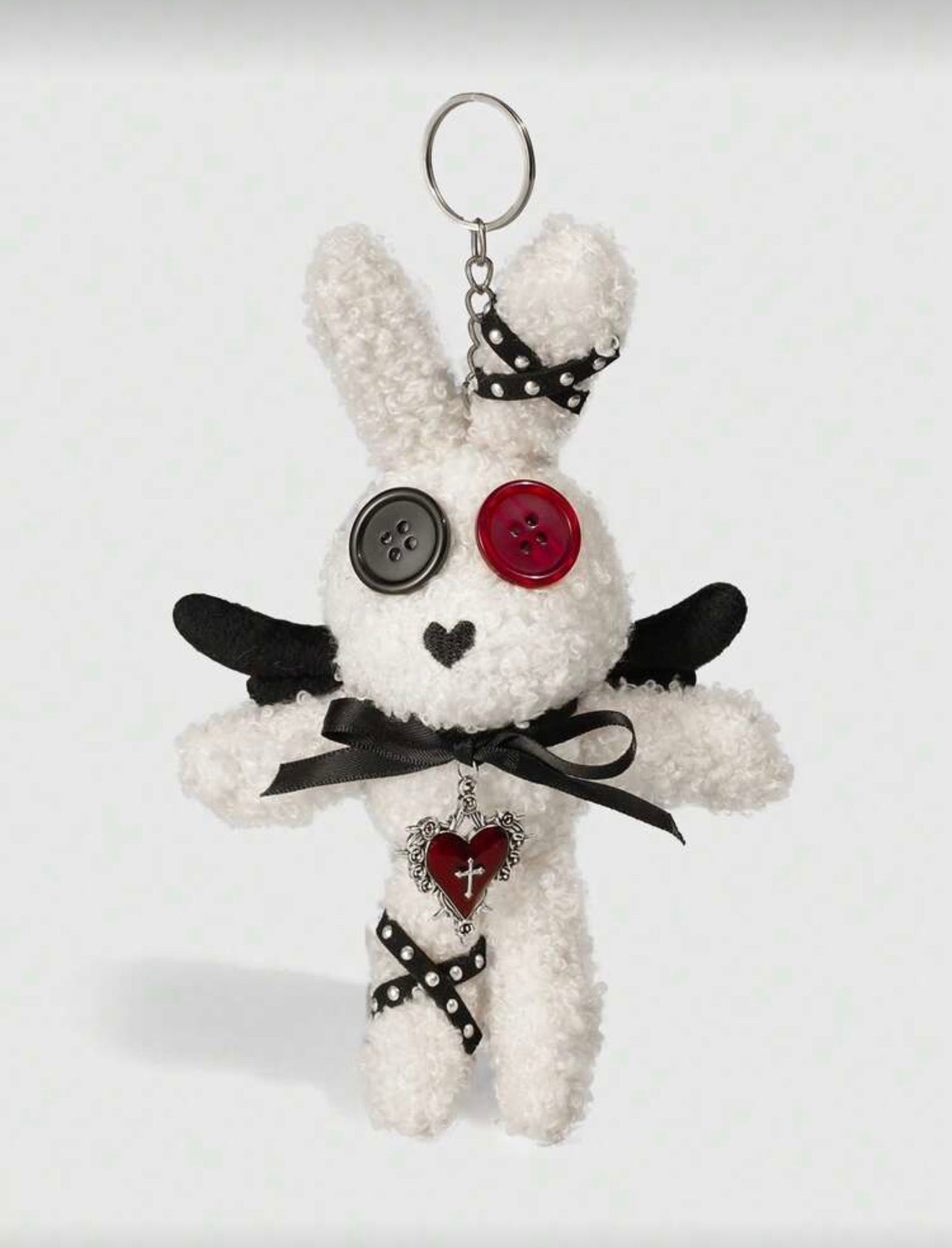 Gothic Vampire Bunny White / Black Plush Dangler