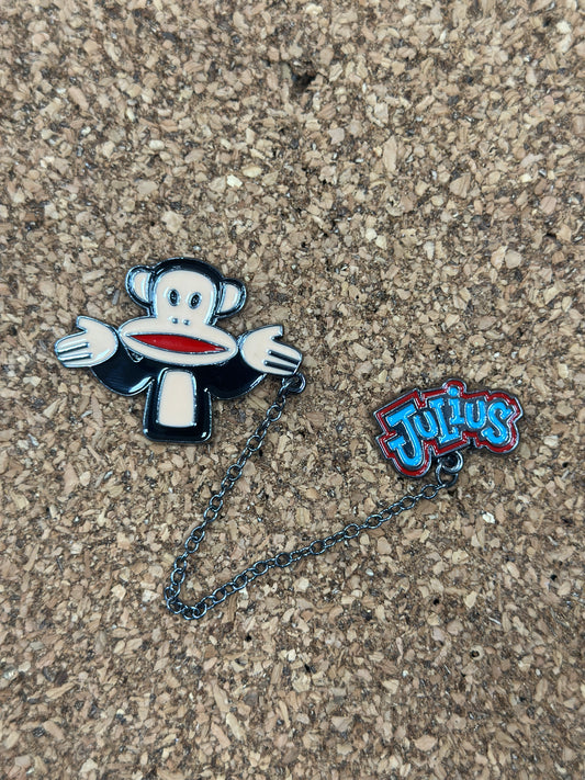 Paul Frank Shrugging Julius Two Part Pin Badge