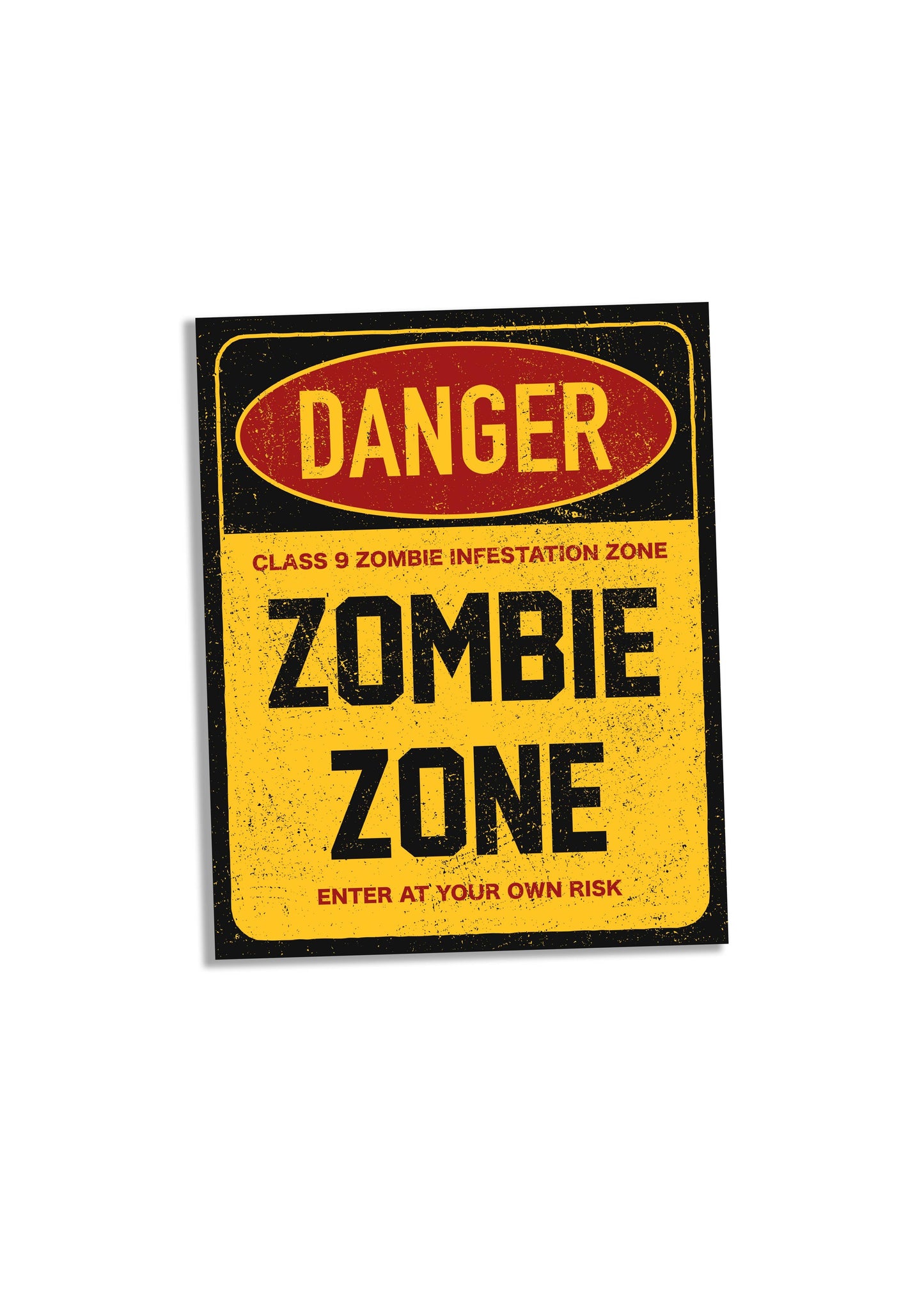 Zombie Zone Danger -  Metal Sign Plaque