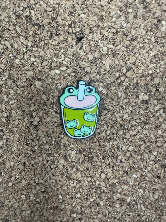 Frog Boba Tea Pin Badge