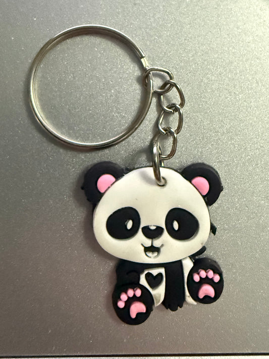 Panda Bear Kawaii PVC Keychain