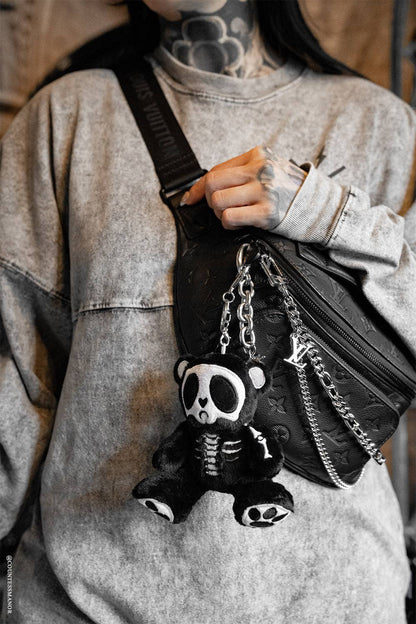 Grumpy Bones Bear Plush Keychain