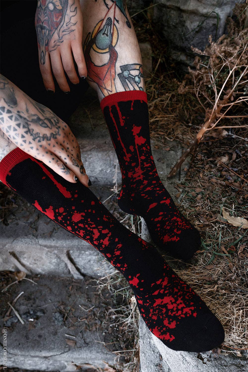 Murder Mystery Blood Splatter Socks