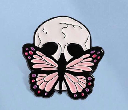Skull x Butterfly Pin Badge