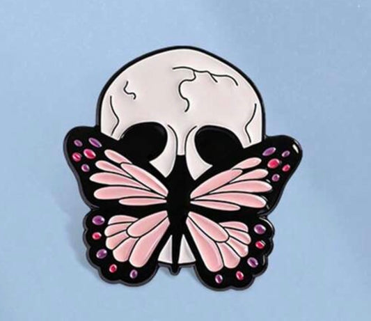 Skull x Butterfly Pin Badge