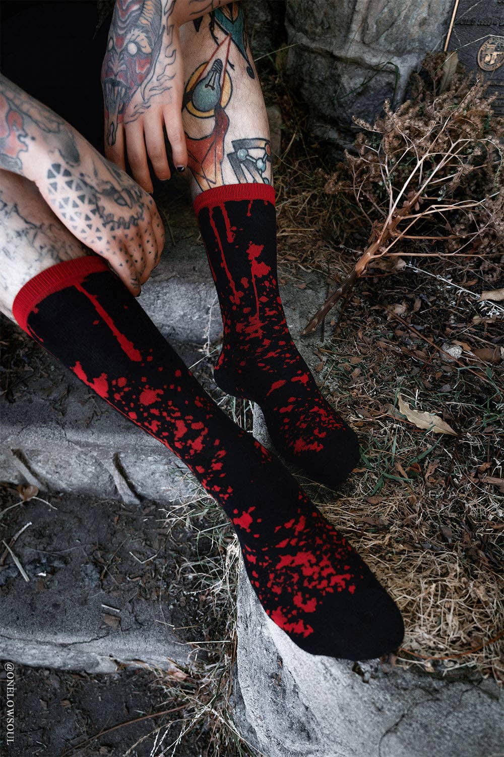 Murder Mystery Blood Splatter Socks