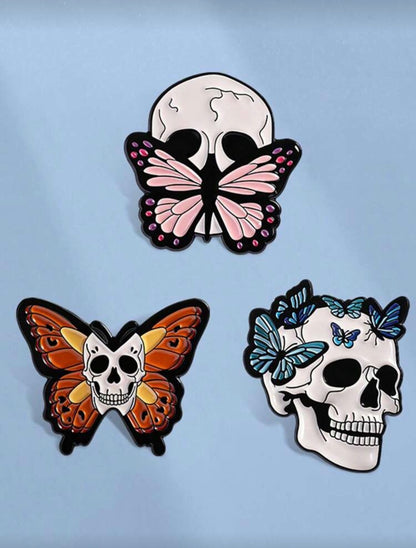 Skull x Butterfly Pin Badge