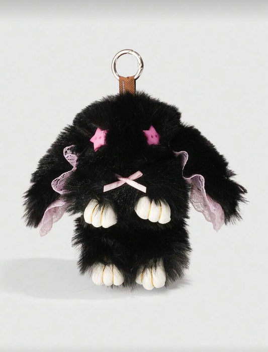 Gothic Lolita Bunny Black Plush Keychain