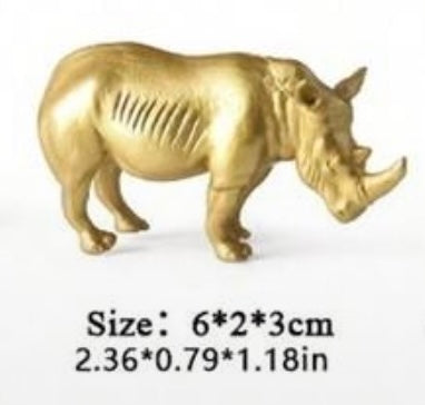 Golden White Rhinoceros Small Figure