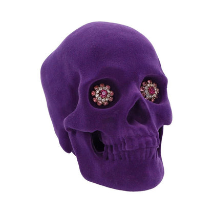 Jewelled Gaze Purple Flocked Decorative Skull