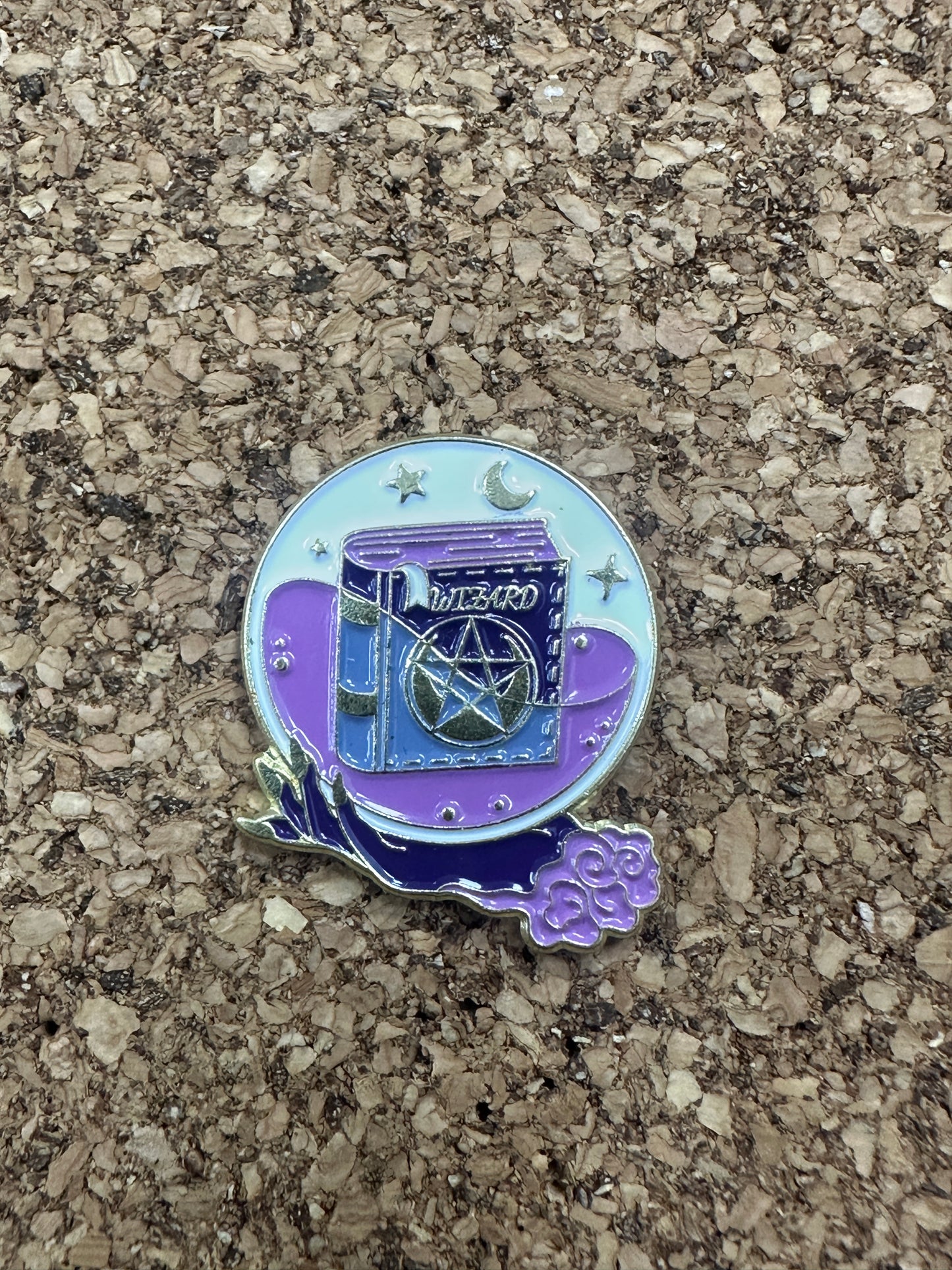 Wizard Book of Spells Crystal Ball Pin Badge
