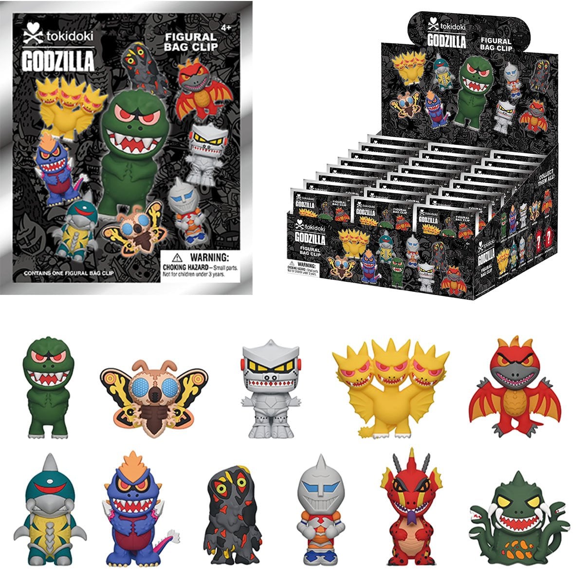 Tokidoki x Godzilla 3D PVC Bag Clips