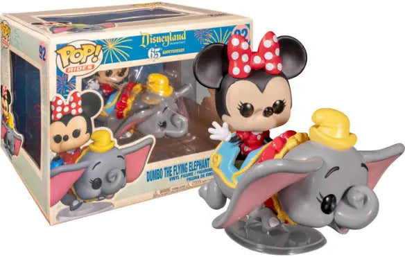 Funko Pop! Disneyland 65th Anniversary 92 Dumbo The Flying Elephant Attraction And Minnie Mouse Vinyl Figure
