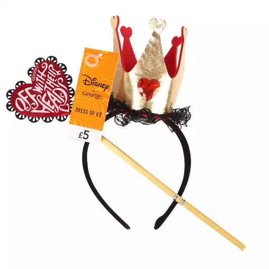 Disney Kids Queen Of Hearts Crown And Wand Costume Set