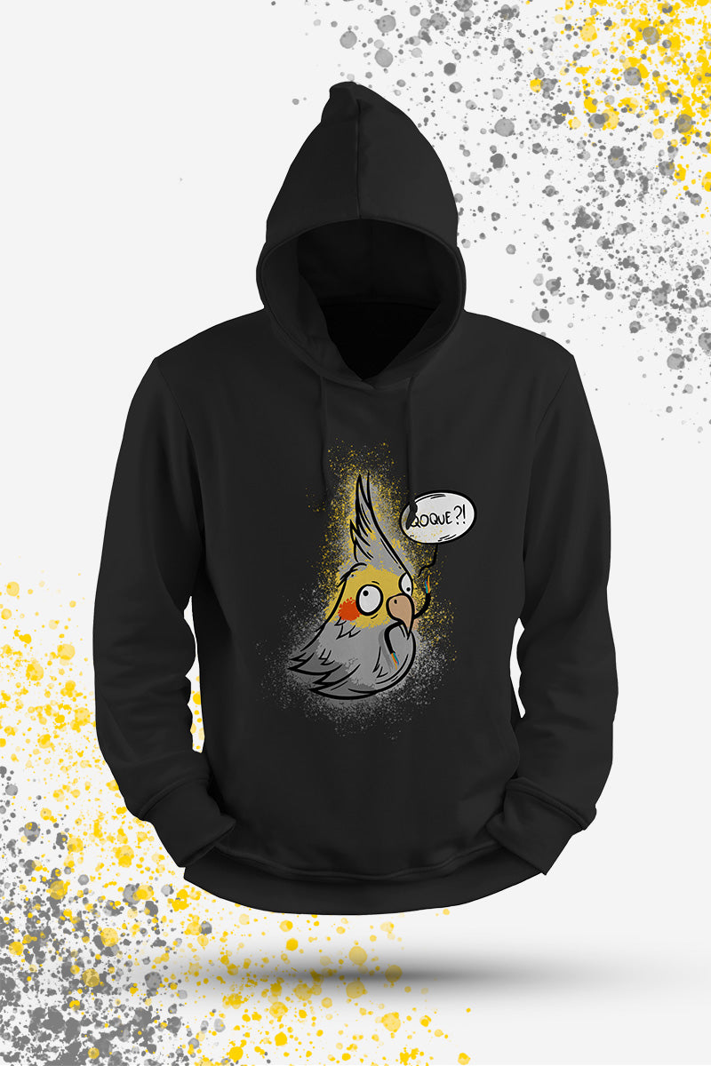 Qoque Bird Black Hoodie