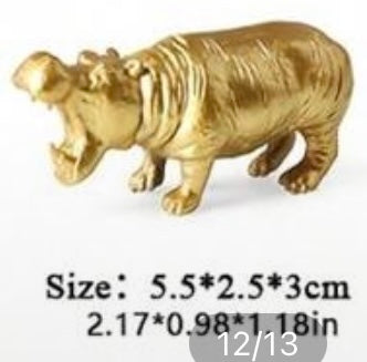 Golden Hippopotamus Small Figure