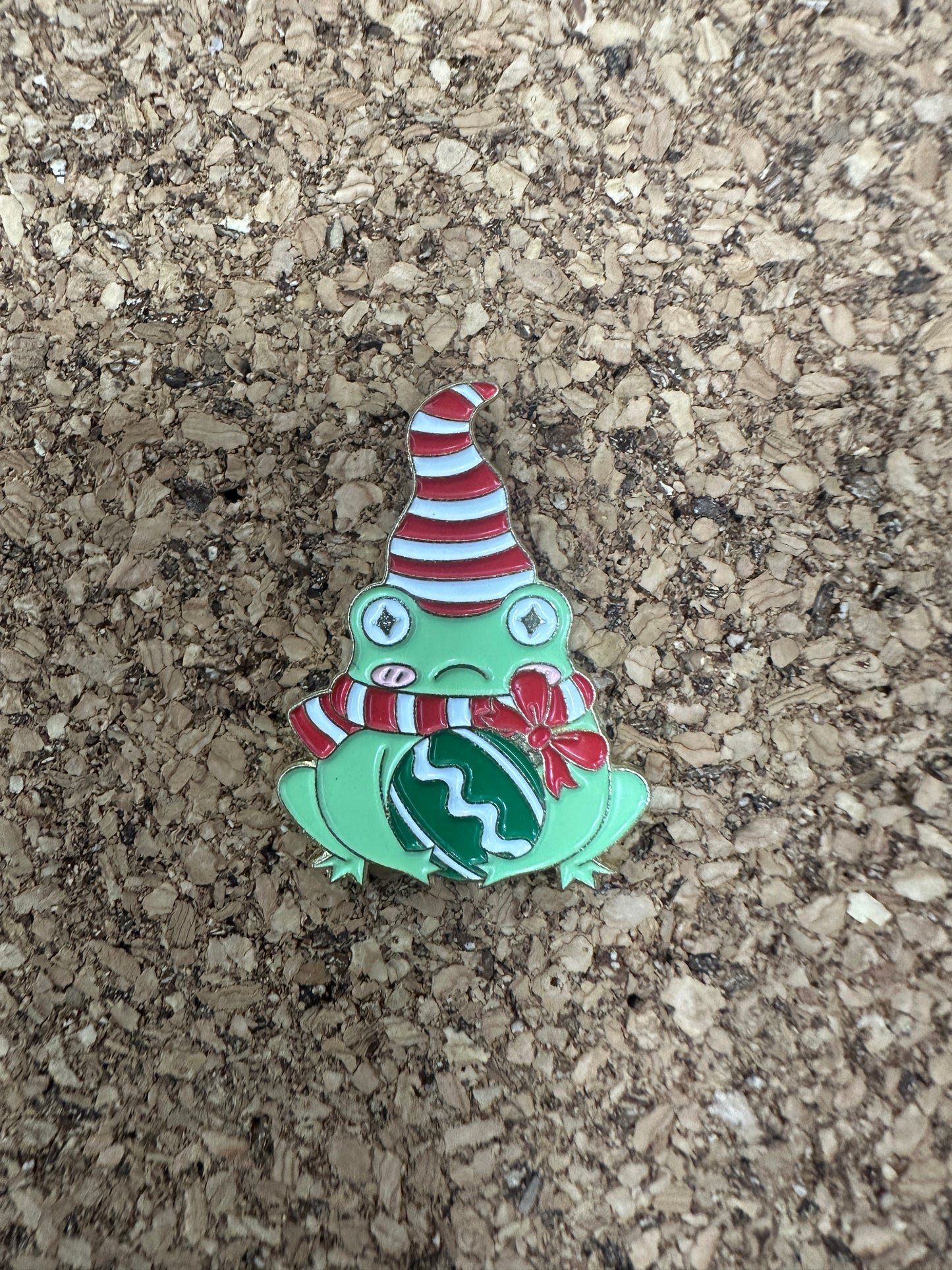 Christmas Frog Pin Badges