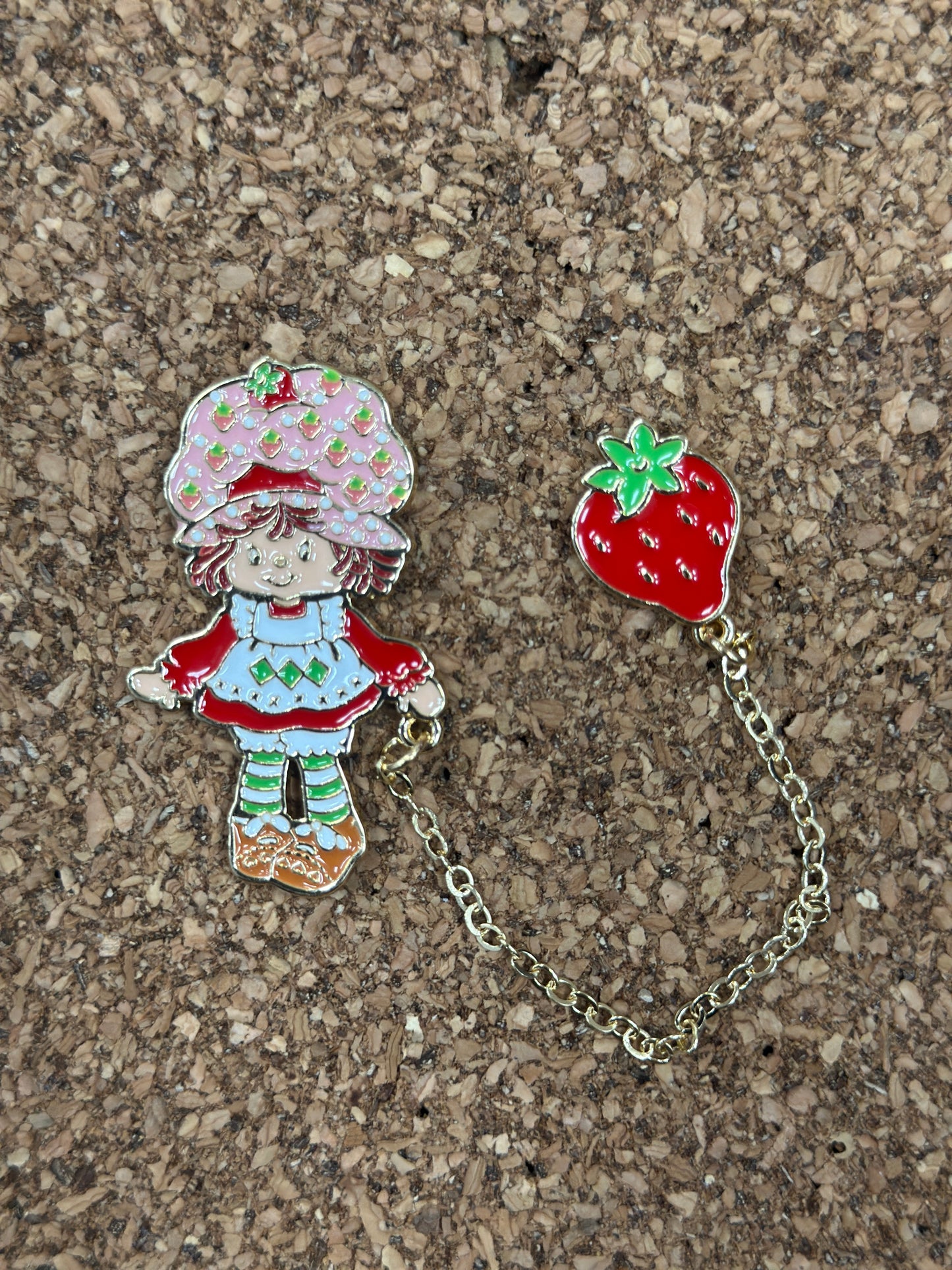 Strawberry Shortcake Two Part Pin Badge