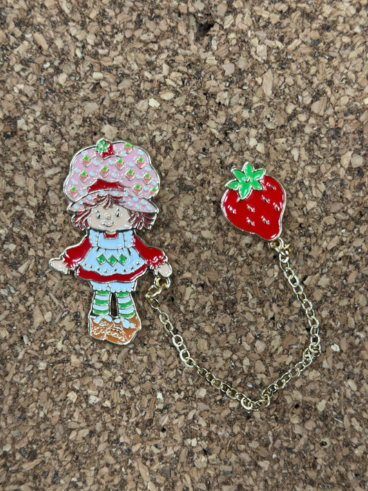 Strawberry Shortcake Two Part Pin Badge