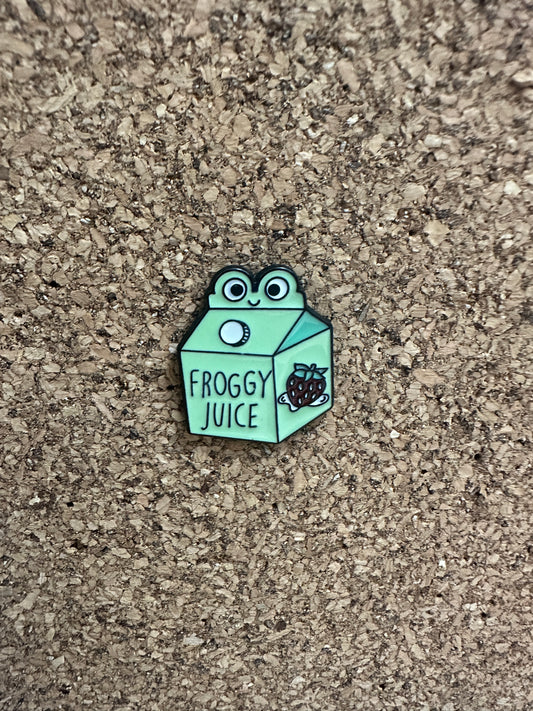 Froggy Juice Carton Pin Badge