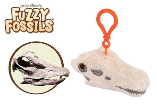 Fuzzy Fossils Diplodocus Skull Plush Keychain