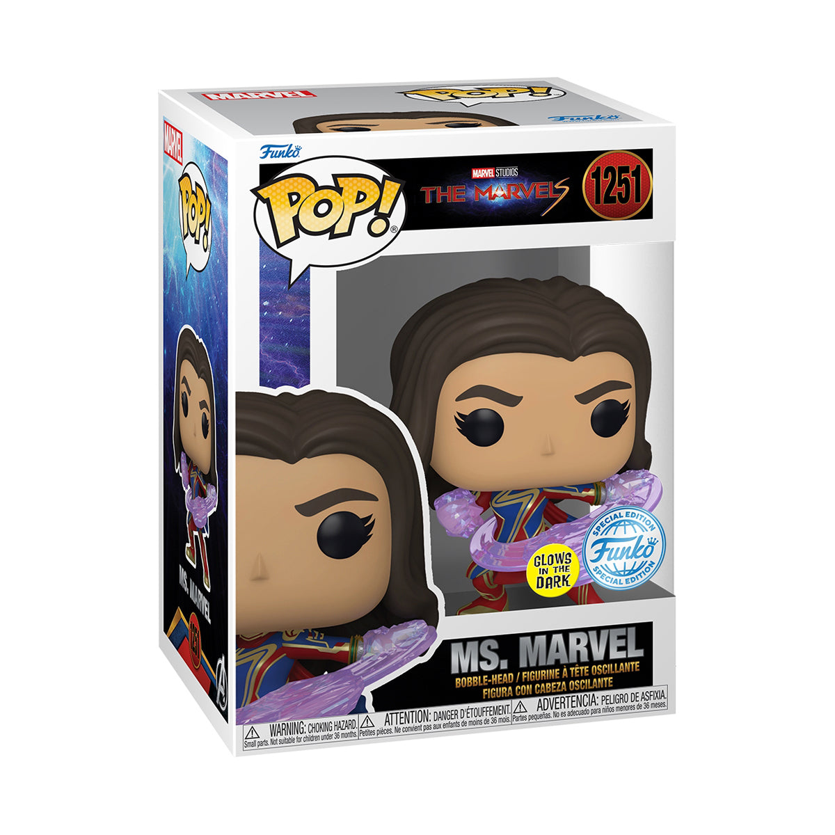 The Marvels 1251 Ms. Marvel Glow in the Dark Ms. Marvel Funko Pop! Vinyl Figure