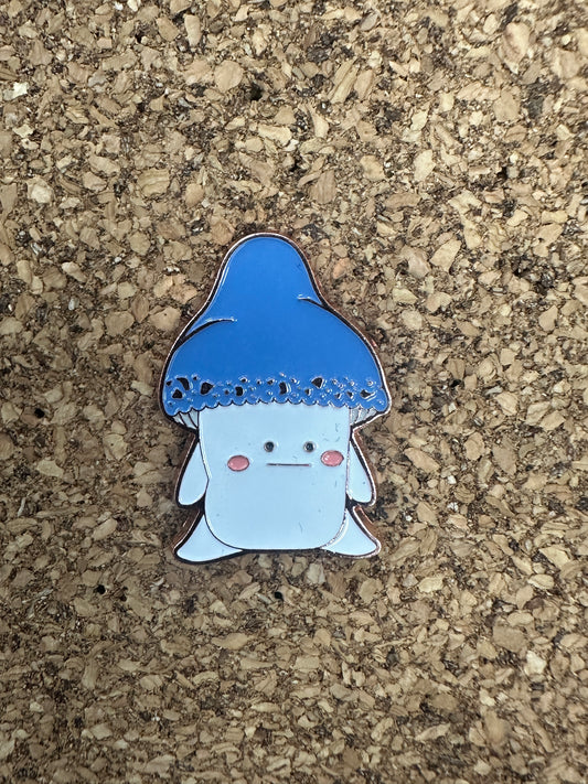 Blue Mushroom Pin Badge