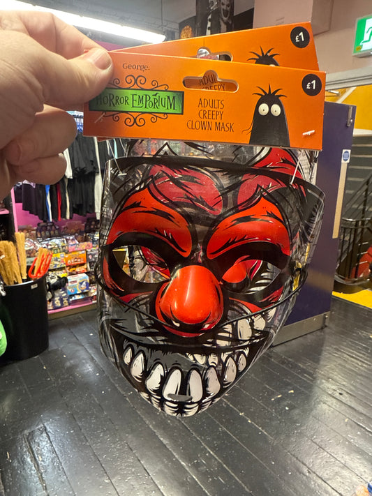 Halloween Adult Creepy Clown Translucent Mask