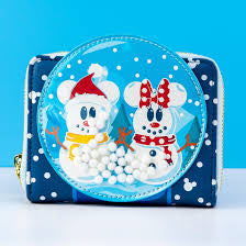 Disney Snowman Mickey & Minnie Snow Globe Loungefly Purse