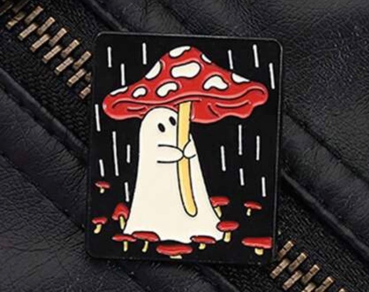 Mushroom Ghost Pin Badge