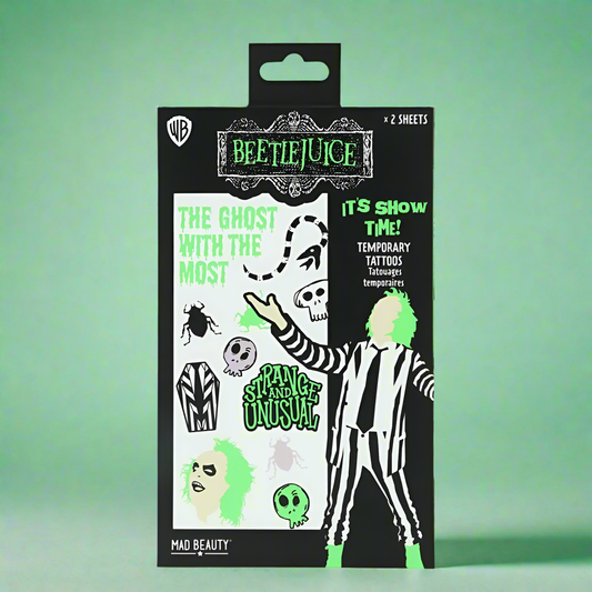 Beetlejuice It’s Show Time Temporary Tattoos