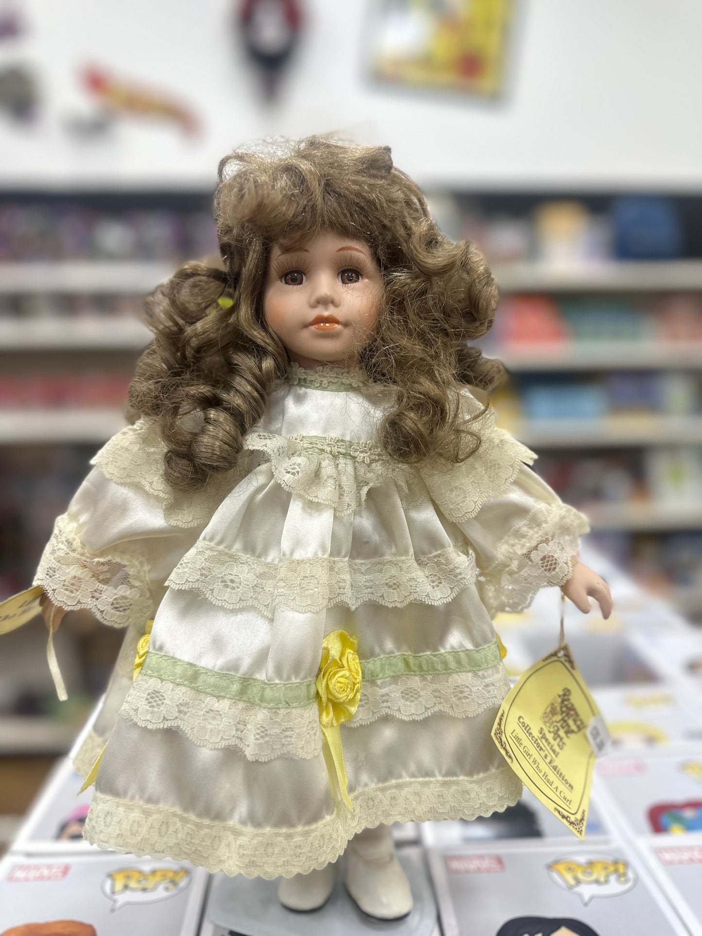 Little Girl Who Had A Curl Porcelain Doll
