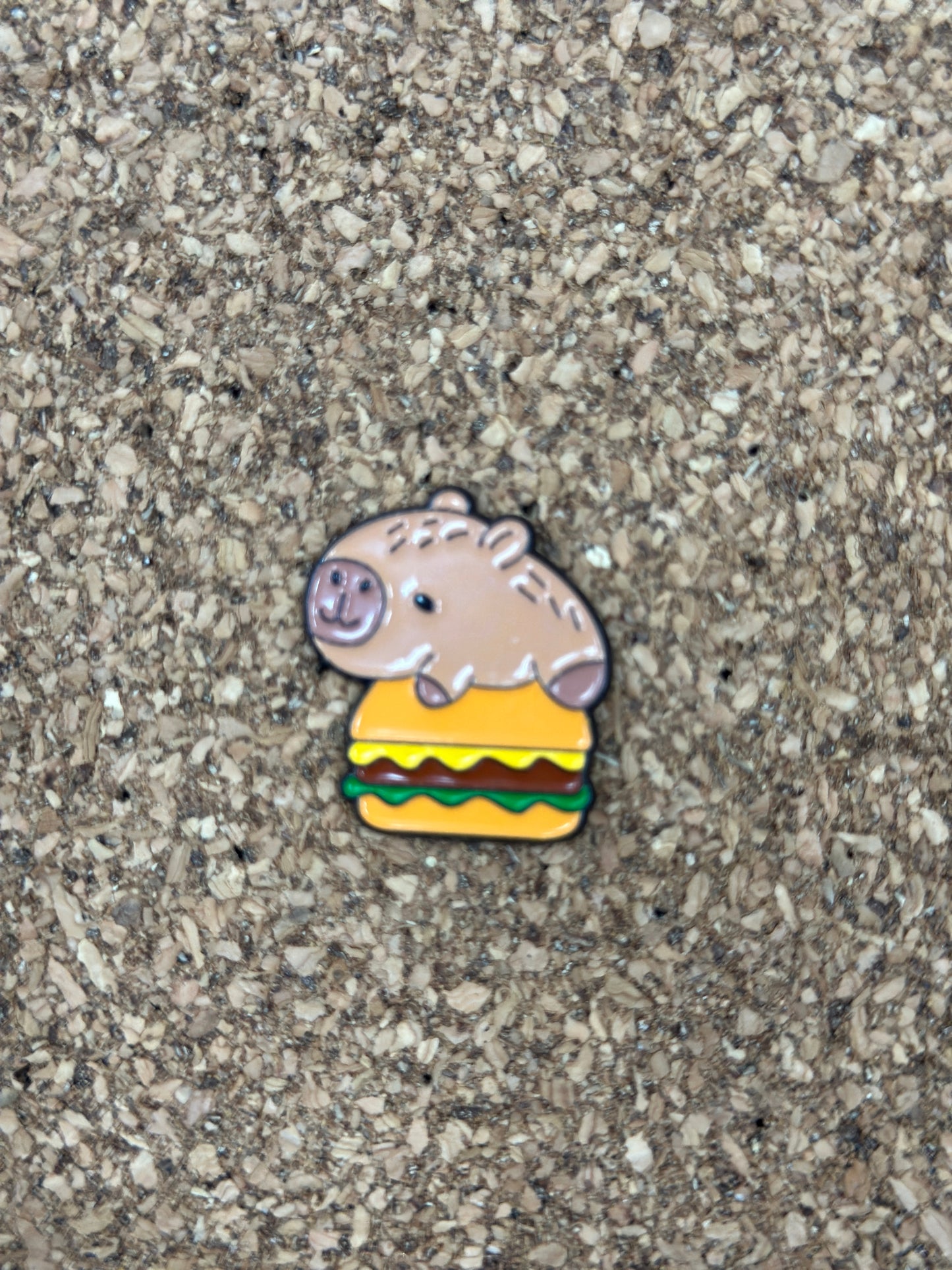 Capybara Burger Pin Badge
