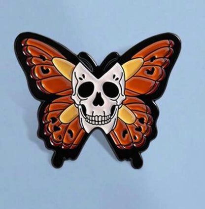 Skull x Butterfly Pin Badge