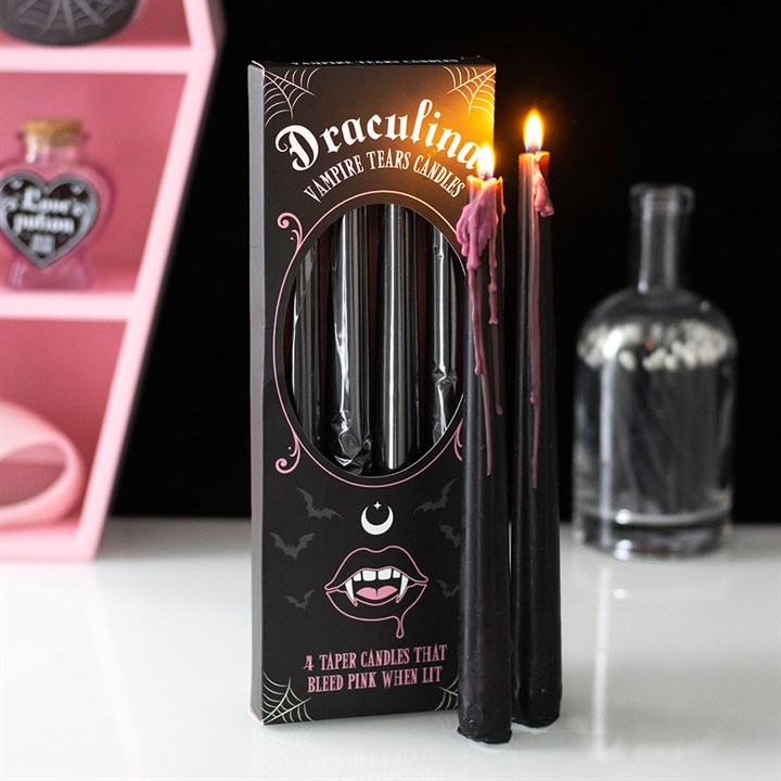 Draculina Pink Vampire Tears Taper Set of 4 Candles