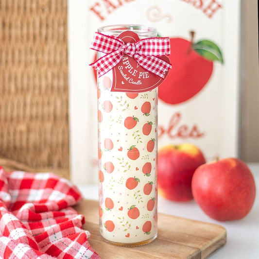 Apple Print Apple Pie Scented Glass Tube Candle