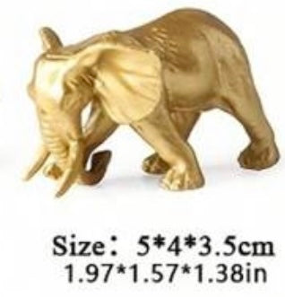Golden African Elephant Small Figure