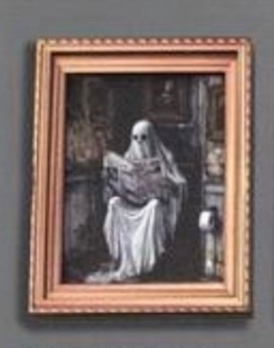 Ghost on Toilet Newspaper Mini Print Fridge Magnet